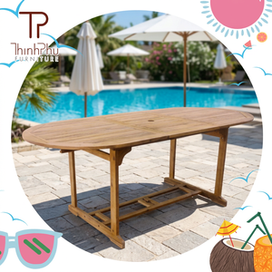 Offre Spéciale – Table Ovale Pliante de 1,80 m en Bois Massif de Chêne avec Plateau en Verre, Luxe, Classique, Moderne, Réglable et Convertible pour la Maison - Product Image 2