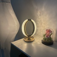 Romantique Or Chambre Table De Chevet Lumière Nouvelle Salle À Manger Salon Acrylique Led Lampe De Table Pour Restaurant Décor À La Maison