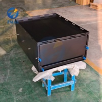 Modèle d'usine personnalisé, revêtement noir avec deux tiroirs coulissants, panneau en aluminium, tiroir de rangement en aluminium pour camping-car, camion