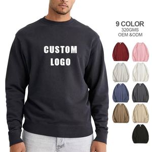 เสื้อสเวตเตอร์คอกลมสีขาวผ้าฝ้ายคุณภาพสูงแบบขายส่ง OEM สำหรับฤดูใบไม้ร่วง แบบเรียบ ทอสีพื้น มีกระเป๋า  สามารถสั่งทำได้ - Product Image 2