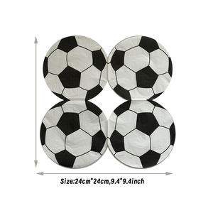 Serviettes jetables biodégradables en forme de ballon de football, <span class=keywords><strong>thème</strong></span> football, serviettes de table pour fête de remise des diplômes, décorations de table 25x25cm - Product Image 4