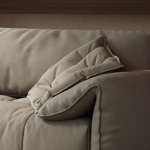 Sofá Recto Minimalista Italiano de Cuero de Grano Superior con Diseño de Oreja de Elefante para Sala de Estar, Directo de Fábrica Foshan - Product Image 3