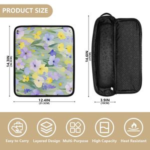 Bolsa de Cosméticos con Diseño Floral en Acuarela, Bolsa de Aseo con Cierre, Estuche de Maquillaje Portátil de Viaje con Asa - Product Image 3