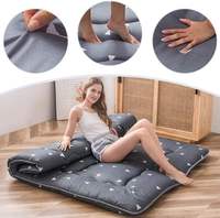 Matelas futon japonais épais, tapis de couchage portable, pliable, pour le camping, 80 pouces, microfibre, mousse haute densité, rembourrage en coton