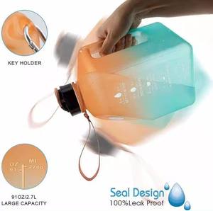 Articoli scontati Carry Loop maniglia palestra sport bottiglia di bevande BPA libero PETG plastica Marker motivazionale bottiglia d'acqua - Product Image 6