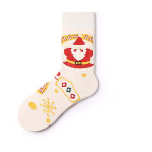 Chaussettes de Noël personnalisées tendance, échantillon gratuit, emballage design, impressions créatives Père Noël et bonhomme de neige, chaussettes festives parfaites - Product Image 5