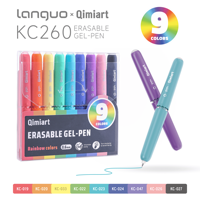 Ensemble de stylos gel effaçables arc-en-ciel en plastique, multicolores, 0,6 mm, stylos à friction, fournitures scolaires pour étudiants, dessin, journalisation