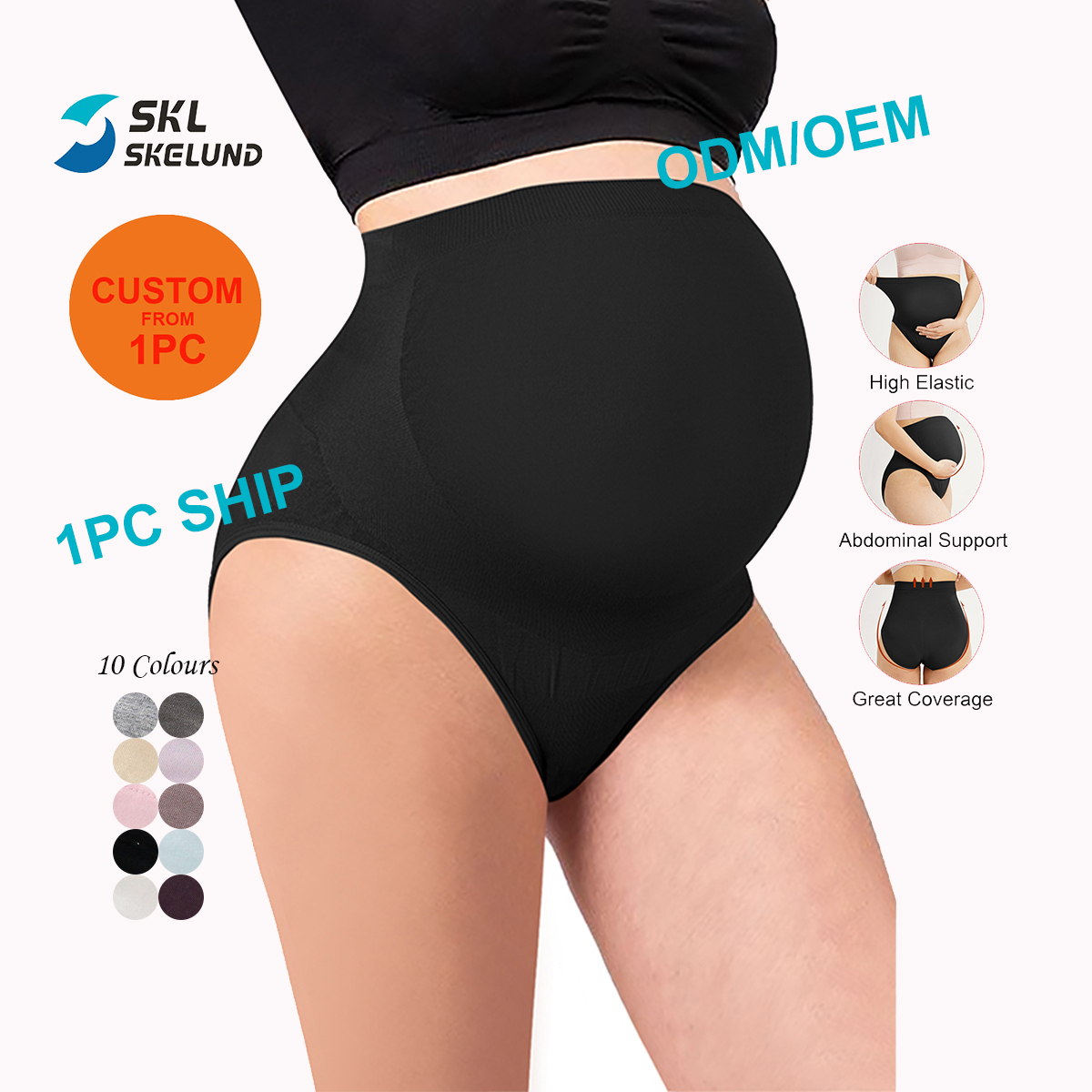 Culotte de maternité grande taille en coton pour femmes enceintes Culotte de maternité Grossesse post-partum Culotte de maternité taille haute