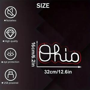 Ohio State LED Neon burcu USB Powered dim işık duvar dekor için barlar yurtta adam mağara yatak odası parti olay veya hediye - Product Image 2