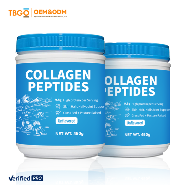 TBG Collagen Peptides Protein Powder OEM Bovine Collagen Peptides Antioxidant 450g Skin Brightening