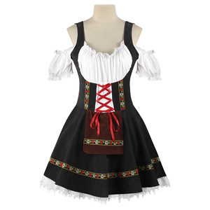 Couples traditionnels Oktoberfest Costume défilé taverne barman serveuse tenue Cosplay carnaval Halloween fantaisie robe <span class=keywords><strong>de</strong></span> soirée - Product Image 4