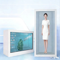 Écran holographique transparent intelligent YINGTOUCH de 55 pouces, vitrine interactive commerciale sur pied pour les centres commerciaux