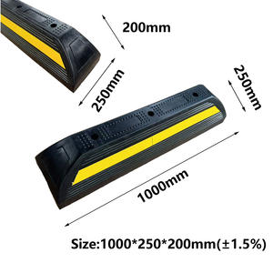 Hoge Kwaliteit 100Cm Geel Zwart Plastic Rubber Stopper Parkeerplaats Protector Rijbaan Stoepranden Parking Meta MR-WSR100D - Product Image 2