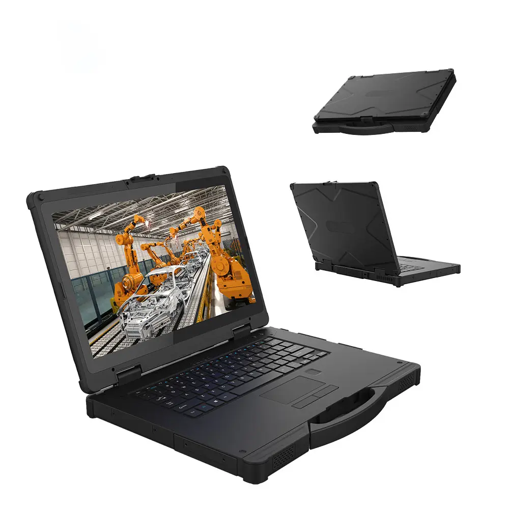 Laptop keras industri 14 inci FHD tahan debu dan tahan air tablet industri notebook kasar