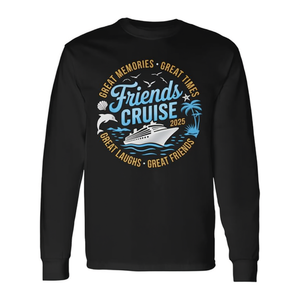T-shirt à manches longues Friends Cruise 2025, chemise assortie pour les voyages en groupe - Product Image 2