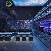 Cyberpunk Night Club VIP 3D Design Bar Restaurant Booth Table Sets Bar Led Club Furniture Display Table/Wine Display Shelf Set