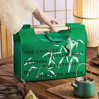 Nouveau sac fourre-tout ethnique haut de gamme en non-tissé personnalisé pour le Festival des Bateaux-Dragons, boîte cadeau Zongzi, style chinois