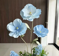 Dekorasi Latar Belakang Jendela Mal Bunga Poppy Lily Raksasa Kertas Buatan Pabrik Bunga Buatan Grosir