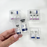 Plateau d'insertion en plastique à livraison rapide, simple ou double, 5, 6 ou 10 compartiments, pour flacons de peptides de 3 ml, 2 ml, 10 ml, pour emballages
