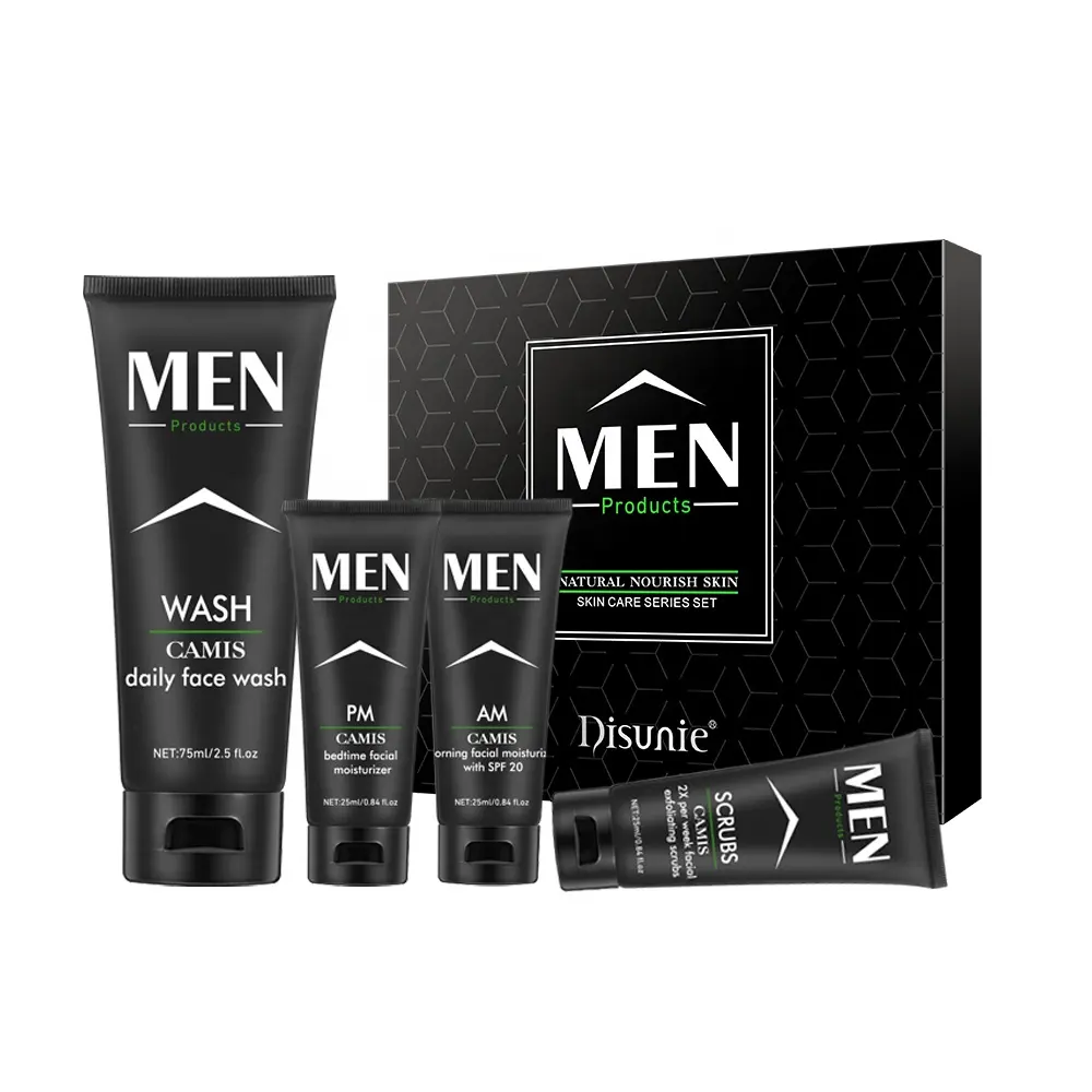 Ensemble de séries de soins de la peau pour hommes, marque privée, produits de soins du visage, Kit de soins du visage végétalien biologique