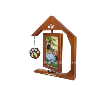 Wooden Pet Photo <b>Frame</b> Double-Sided Rotatable Solid Wood Handmade Display Stand For Living Room Bedroom Study - Product Image 4