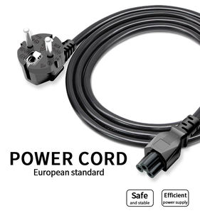 Eu-Standaard-Gecertificeerd 0,75 Mm ² 3-Pins Tot C5 Netsnoer 1.2M Zwart | Hoge Stroomkabel Voor Laptops, Printers - Product Image 2