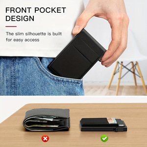 RFID Aluminium Métal Anti-Vol Style D'affaires Portefeuille Mince Minimaliste Banque Carte <span class=keywords><strong>De</strong></span> Crédit Cas avec Poussoir Latéral Pop-Up Caractéristique - Product Image 4