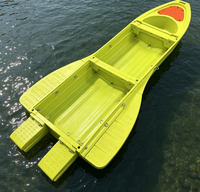 Bateau de pêche pliable en plastique léger et durable, à flottabilité indépendante, auto-assemblable, pour sports nautiques lacustres et fluviaux