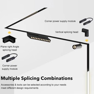 Dglux 1m 1.5m 2m 2 dây tuyến tính Trần lõm hoàn chỉnh LED COB từ theo dõi hệ thống chiếu sáng đường sắt - Product Image 3