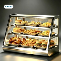 Vitrine chauffante professionnelle pour aliments chauds, chauffe-plats commercial pour boulangerie, pâtisserie, et utilisation en magasin de proximité