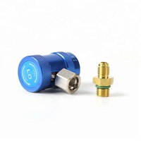 Connecteur rapide de réfrigération en laiton réglable bleu R-1234yf pour climatiseur