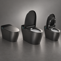 WC intelligent de luxe en céramique monobloc de forme carrée avec bidet intégré, séchoir à air chaud, siège chauffant et télécommande