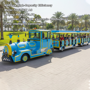 <span class=keywords><strong>Train</strong></span> électrique sans rails pour parc à thème, manèges de parc d'attractions <span class=keywords><strong>en</strong></span> plein air, <span class=keywords><strong>train</strong></span> routier sans rails touristique de 42 places - Product Image 2