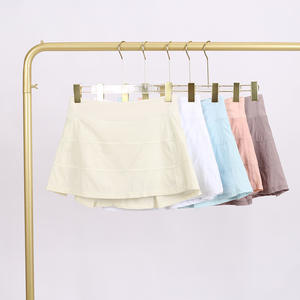 Jupe de sport <span class=keywords><strong>LULU</strong></span> Empire taille empire à trois plis, deux-en-un, anti-exposition, élastique et respirante pour femme, toutes saisons - Product Image 1