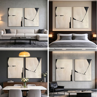 Peinture sur toile abstraite peinte à la main, style Wabi Sabi, géométrique, texture épaisse, sans cadre, vente en gros d'usine, taille personnalisée