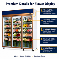Réfrigérateur vertical commercial haut de gamme à 3 portes, grande capacité, pour magasin de proximité, vitrine réfrigérée à air