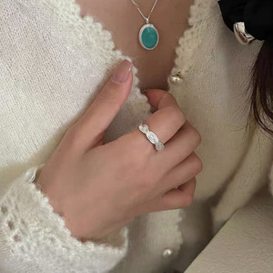 925 Sterling <b>Silver</b> Double Layer Braided <b>Cross</b> <b>Ring</b> For Women Everyday Wear Jewelry - Product Image 1