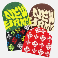 Bonnet d'hiver jacquard tricoté de haute qualité, doublure satinée, imprimé, unisexe, avec logo brodé personnalisé