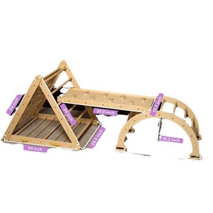 Wooden Climbing <b>Frame</b> Triangular Shape Versatile Indoor <b>Play</b> Structure For Children Gymnastics Training - Product Image 3