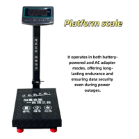 Báscula de Plataforma Digital Plegable, Báscula de Pesaje de Alta Resistencia de 60 kg, Báscula Electrónica con Interfaz RS232