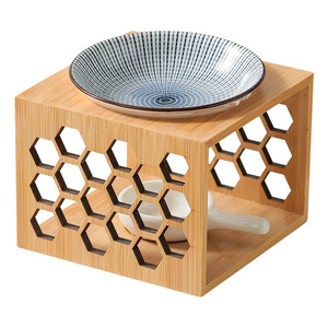 Support <span class=keywords><strong>de</strong></span> bougie en bambou pour aromathérapie, qualité export, pour huiles essentielles et encens, modèle floral, pour l'exportation - Product Image 5