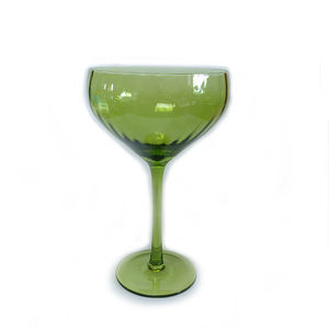 Verre à eau à ondulations vertes <span class=keywords><strong>de</strong></span> style vintage médiéval, verrerie pour cocktail, <span class=keywords><strong>coupe</strong></span> à <span class=keywords><strong>champagne</strong></span>, martini, margarita, accessoires <span class=keywords><strong>de</strong></span> bar, tasse - Product Image 1