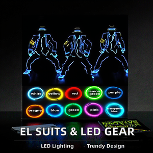 Kostum Pakaian <span class=keywords><strong>LED</strong></span>/EL Plastik Berkualitas Tinggi, Sarung Tangan, Sepatu, Kostum Pria Bercahaya untuk Pesta Dansa, Pernikahan, Natal - Product Image 2