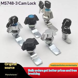 MS748-3 Kunci Silinder Baja Tahan Karat Pintu Kabinet Sasis Peralatan Mekanik Kotak Distribusi Kabinet Listrik Khusus 2 Kunci - Product Image 5