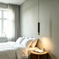 NewThingLine LED Petit luminaire suspendu en acier noir mat minimaliste 220V GU10 Design scandinave Angle de faisceau réglable