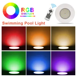 Neşeli lamba IP68 su geçirmez LED havuz ışığı DC12V RGBW yuvarlak ışık ABS sualtı RGBW yüzme havuz ışığı