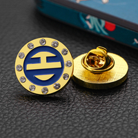 Épingle à revers en émail diamant strass, logo personnalisé, pour l'artisanat, 1 pièce