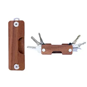מותג מעצב מיני מפתח ארגונית אקו ידידותי עץ חכם מפתח מחזיק דק אולטימטיבי מפתח בעל