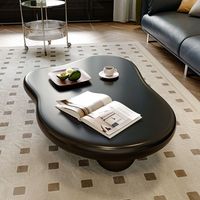 Table basse multifonctionnelle créative en forme de nuage irrégulier, en plastique renforcé de fibres de verre, écologique, crème et noir, style nordique moderne