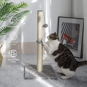 Fournisseurs moderne <span class=keywords><strong>pas</strong></span> <span class=keywords><strong>cher</strong></span> gris en peluche cadre d'escalade pour chat tour d'arbre à chat centre d'activités en sisal avec boule suspendue pour grands chats - Product Image 5